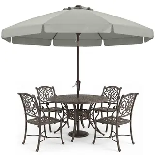 ABCCANOPY Sonnenschirm 230cm, wasserabweisend, für Garten im Freien, Hellgrau