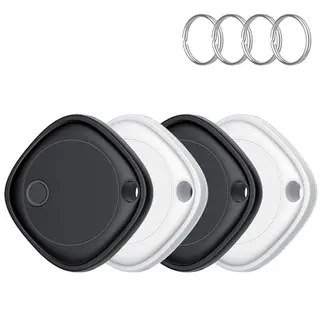 Smart Tracker Tag 4er Pack - Schlüssel Finder für Apple Find My (iOS), IP67 wasserdicht, Austauschbarer Akku, Bluetooth für Gepäck & Brieftasche