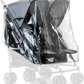 Hauck Regenschutz für Zwillingskinderwagen – Universale Regenhaube, Faltbar und Wetterfest