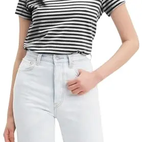 Levi's Damen Perfect Tee - Raita Stripe Caviar, S