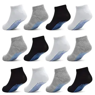 HYCLES Baby Anti-Rutsch Knöchelsocken für Jungen und Mädchen, 12 Paare, 1-3 Jahre