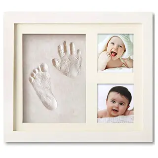 PewinGo Baby Hand- und Fußabdruck Set mit Holzrahmen - Perfekte Geschenkidee zur Babyparty