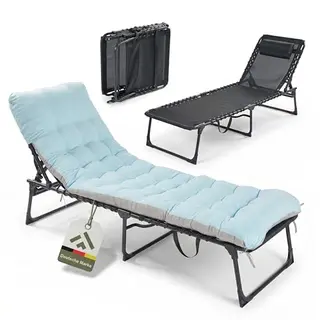 novaterra® Klappbare Sonnenliege & Campingbett – Komfortables Outdoor Bett für Reisen & Gäste