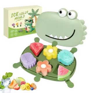 PITMT Silikon Eisformen, 6 Zellen, BPA-frei, wiederverwendbar, mit Stiel und Deckel, ideal für Kinder und Babys
