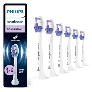 Philips Sonicare S2 Sensitive Ersatzbürstenköpfe, Weiß, 6er-Pack