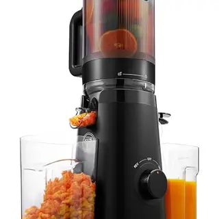 TUUMIIST 135MM Entsafter Slow Juicer, 1,8 L, für ganze Früchte, Glanzschwarz