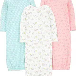 Carter's Simple Joys Nachthemd für Babys, 3 Stück in Blau, Pink und Weiß