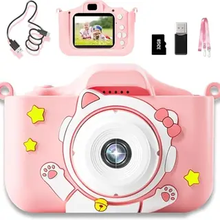 Lnicez Kinderkamera 48MP - Doppellinse Digitalkamera für Kinder 3-12 Jahre, 1080P Video, inkl. 32GB Speicherkarte, ideales Geschenk