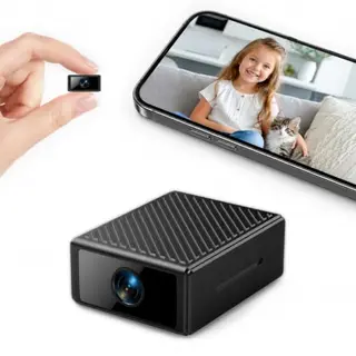 Mini 4K WLAN Kamera für Innenräume mit Nachtsicht, Bewegungserkennung & App-Benachrichtigungen, Live-Ansicht, Cloud- & Micro-SD-Speicher
