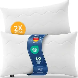 LILENO HOME Allergiker Kopfkissen 40x80 (2er Set) – Waschbar, Oeko-Tex, Made in Germany, Hautfreundlich & Geruchsfrei