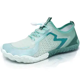IceUnicorn Barfußschuhe für Herren und Damen - Grün Weiß, Größe 40 EU