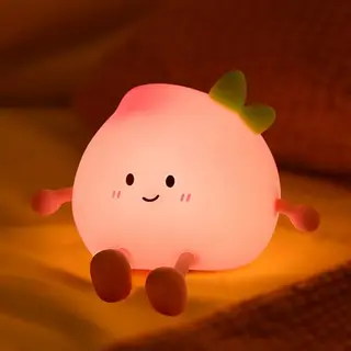 Yiliaw Peach Nachtlicht für Kinder, USB Aufladbar, Dimmbar – Süßes Pfirsich Design, Schlafhilfe und Stilllicht