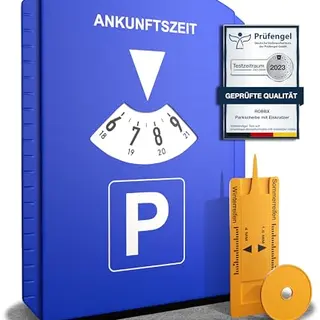 ROBBX® Parkscheibe mit Eiskratzer, Reifenprofilmesser & Einkaufswagenchip