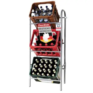 Floordirekt Getränkekistenregal für 3 oder 6 Kästen, Wandbefestigung, Maße 49,5 x 32,5 x 115,5 cm