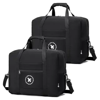 BAGROUPS 2X Easyjet Handgepäck Tasche 45x36x20 - Faltbare, wasserdichte Sporttasche für Reisen, Schwarz