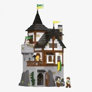 BlueBrixx Pro 107975 – Burg Bärenfels: Bergfried aus Klemmbausteinen mit 1178 Teilen