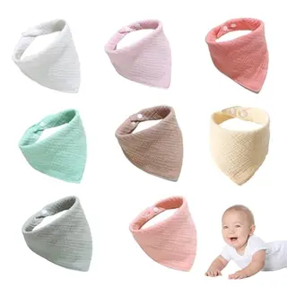 8er Set Dreieckstücher für Baby, weiche Halstücher aus Musselin, saugfähig, für Jungen und Mädchen