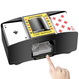 Gvolatee elektrische Kartenmischmaschine für 2 Decks, ideal für UNO, Poker, Texas Hold'em & Blackjack