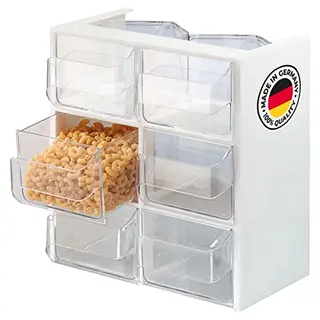 Westmark Schüttengehäuse mit 6 Schütten, 1 l Fassungsvermögen, Transparent/Weiß
