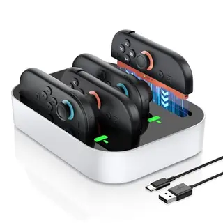 NEWDERY Ladestation für 2 Switch Controller mit Schnellladung und LED-Anzeige