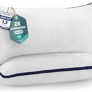 Utopia Bedding Kopfkissen 2er Set, 40 x 80 cm, Weiche und atmungsaktive Bettkissen (Marineblau)