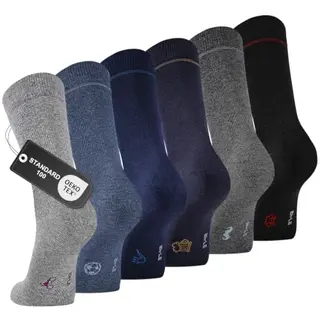 Effeet Herren Business Socken, 6 Paar, atmungsaktive Baumwolle, ohne Naht, mit Geschenkbox, für Alltag & Freizeit