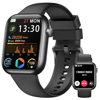 Smartwatch Damen & Herren, 1.83" HD Fitness Tracker mit Schrittzähler, Puls, Schlaftracker, 120+ Sportmodi, IP68 wasserdicht für iPhone & Android