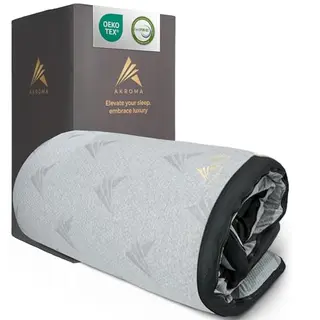 Akroma® Memoryschaum Topper 200x200cm, 7,5cm, zwei Härtegrade, atmungsaktiv, hypoallergen, abnehmbarer Bezug