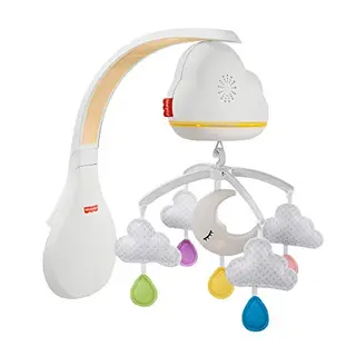 Fisher-Price Wolkenmobile und Spieluhr mit Geräuschsensor für Babys und Kleinkinder
