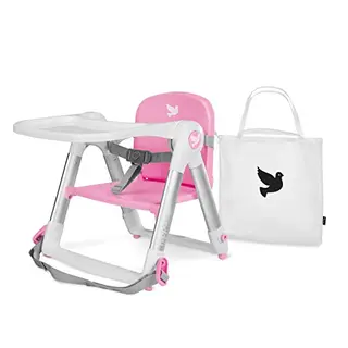 APRAMO FLIPPA Faltbarer Boostersitz für Kinder mit Tablett - Tragbarer Hochstuhl (Sakura) Pink