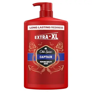 Old Spice Captain 3-in-1 Duschgel & Shampoo für Männer, 1L, langer, frischer Duft, Tiefenreinigung für Haare, Gesicht & Körper