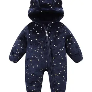 WYTbaby Baby Overall Fleece Schneeanzug mit Kapuze für Jungen und Mädchen, 6-9 Monate