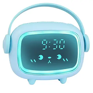 Ayybboo Digitaler Kinderwecker mit Nachtlicht und Snooze - Ideal für Jungen und Mädchen (Blau)