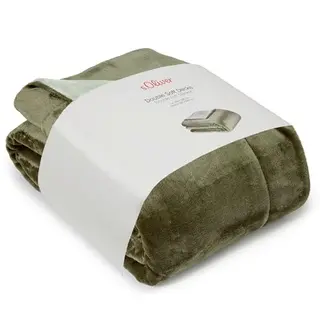 s.Oliver Doublesoft Kuscheldecke 150x200 cm, super warm, dunkelgrün