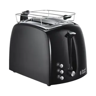 Russell Hobbs Toaster für 2 Scheiben Textures+ mit Brötchenaufsatz und Toast-Zange, 6 Bräunungsstufen, 850W