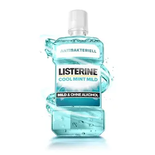 LISTERINE Cool Mint Mild 500 ml - sanfte, antibakterielle Mundspülung ohne Alkohol für optimale Zahnpflege