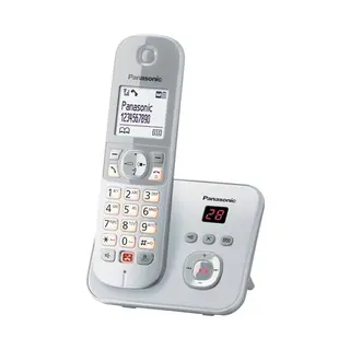Panasonic Schnurlostelefon mit Anrufbeantworter, großes Display, lauter Hörer, Freisprechen, perl-Silber