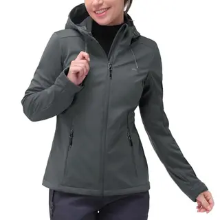 Damen Softshelljacke Wasserdicht Winddicht Atmungsaktive Übergangsjacke Grau 40