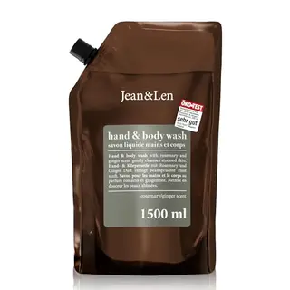 Jean & Len Hand & Body Wash Rosemary & Ginger, Nachfüllbeutel, 1,5L