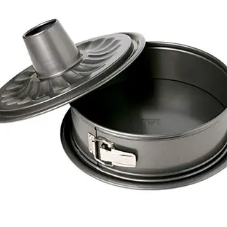 Birkmann Springform mit zwei Böden, Ø 26 cm, antihaftbeschichtet, hoher Rand, Auslaufschutz, grau