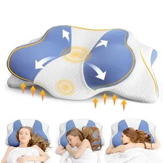 Asbtos Nackenkissen Memory Foam – Komfortables Kopfkissen für Seiten-, Rücken- und Bauchschläfer, 66×40×14 cm