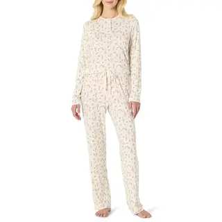 Amazon Essentials x Sofia Grainge Damen Henley-Pyjama-Set, Elfenbein, XXS