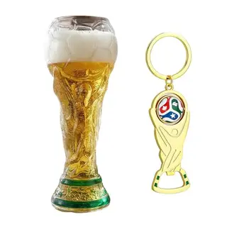 Herfair Bierglas 0,48 l mit Fußballmuster – Perfektes Geschenk für Männer und Fußballfans