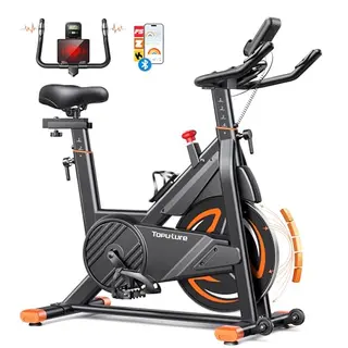 Topure Heimtrainer Fahrrad mit Pulsmessung, App, Magnetwiderstand, LCD, Tablet-Halter, Getränkehalter, ultraleise, bis 160kg