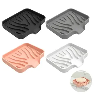 4 Stück Silikon Seifenschalen mit Ablauf – Bad, Küche & Waschbecken, 4 Farben