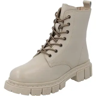 Palado Damen Stiefeletten Surcul - modische Leder-Boots, ungefüttert, Übergangszeit, elegante Schnürstiefel Beige UK7/EU40