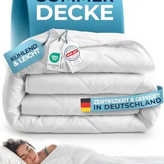 Glückstoff® Sommerdecke 135x200cm - Leichte, kühlende Bettdecke mit Öko-Tex Füllung