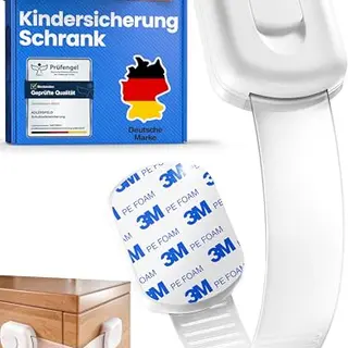 ADLERSFELD 12x Kindersicherung für Schrank und Schublade - Längenverstellbar - Weiß