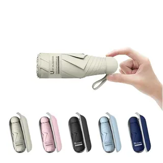 BAODINI Mini-Reise-Regenschirm mit Etui – kleiner, leichter Taschenschirm für Damen und Mädchen