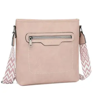 TANTOMI Damen Umhängetasche - Leichte Schultertasche mit verstellbarem, farbigem Riemen